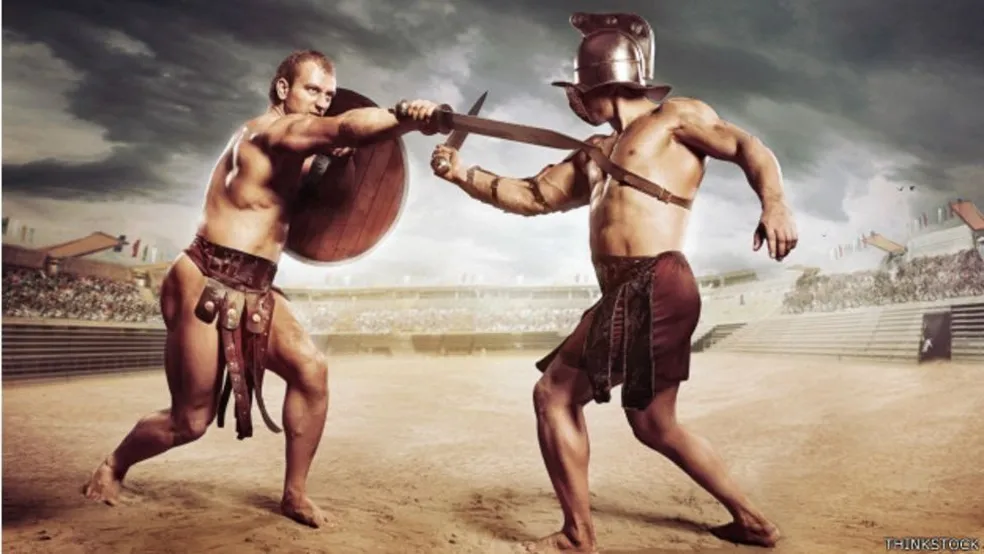 Luta de gladiadores estava em seu auge em Roma na época em que Jesus nasceu — Foto: THINKSTOCK